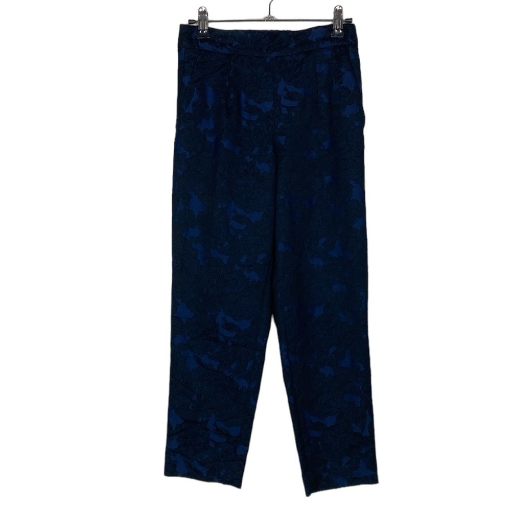 Babaton blue and black patterned trouser